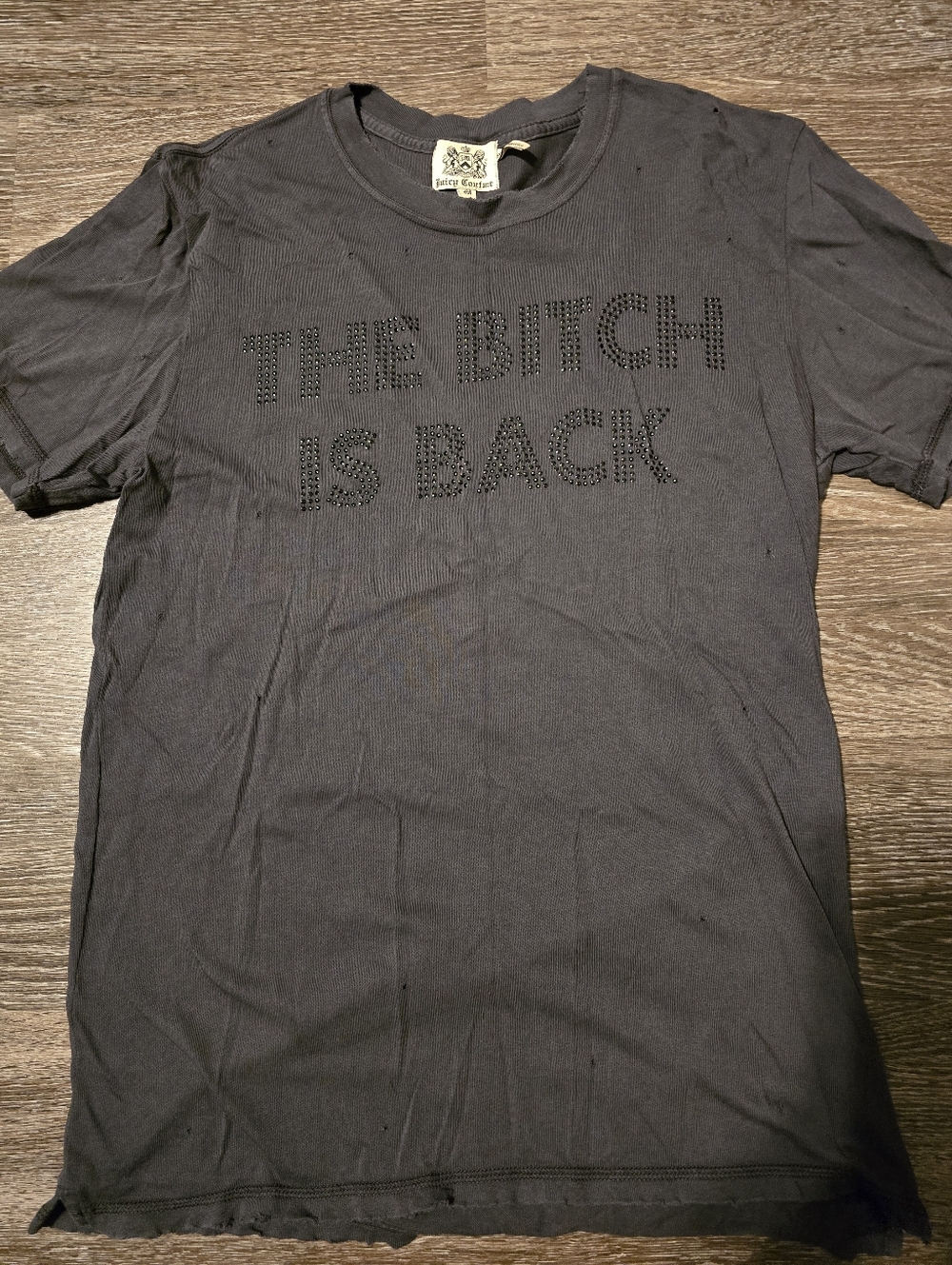 Juicy Couture Men's Graphic Tee Shirt Vintage Y2K Size M The B♧tch Is Back